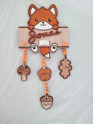 Suspension naissance renard personnalisé