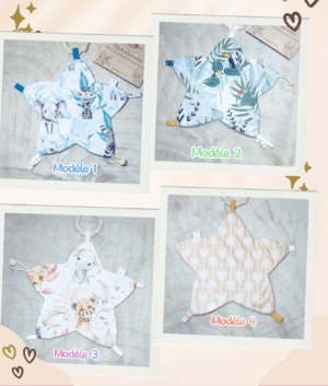 Doudou étoile avec anneau de dentition caoutchouc