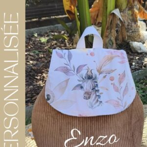 Sac à dos velour côtelé personnalisable