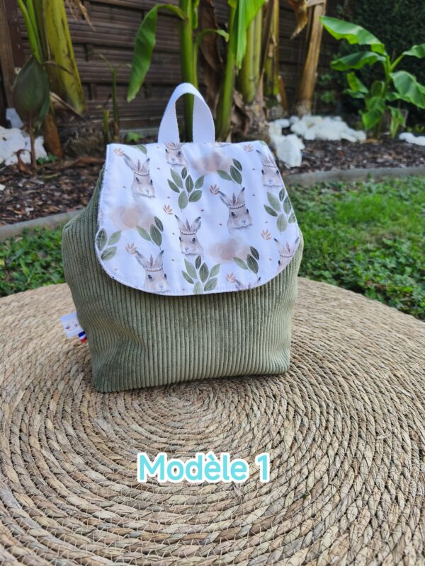 Sac à dos velour côtelé personnalisable – Image 2
